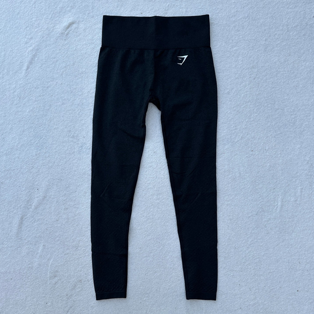 Gymshark Vital Seamless Leggings Women's Black Dark Gray Athleisure No Size Tag